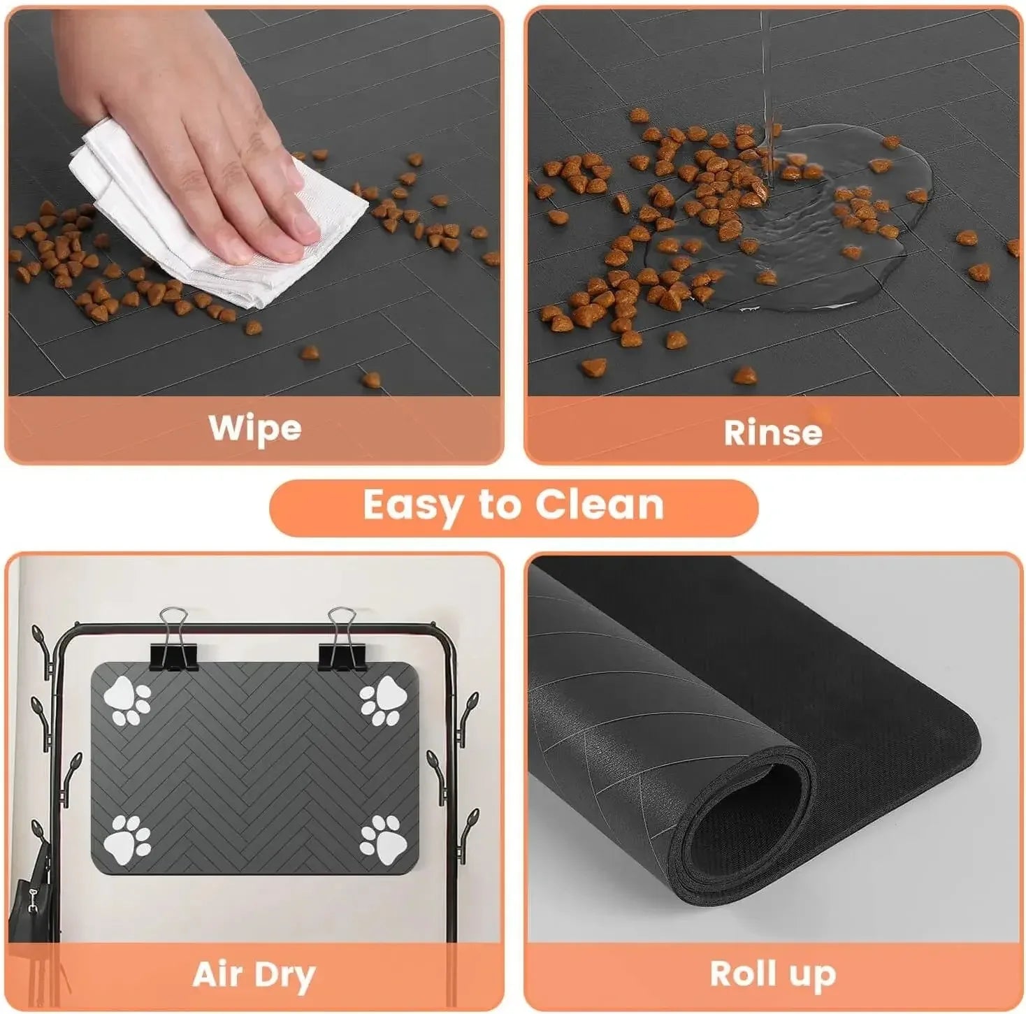 Pet Feeding Mat – Waterproof & Non-Slip Food Mat for Dogs & Cats