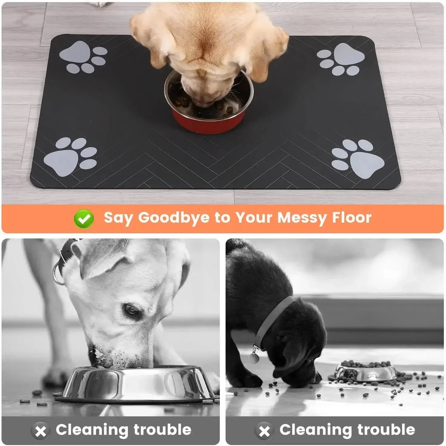 Pet Feeding Mat – Waterproof & Non-Slip Food Mat for Dogs & Cats
